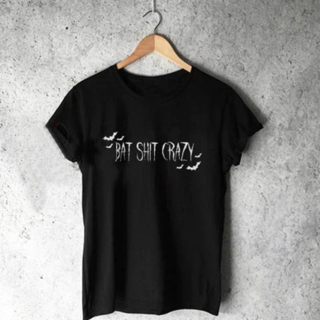 Vue détaillée du T-shirt Gothique Bat Shit Crazy - Chauves-Souris Nocturnes