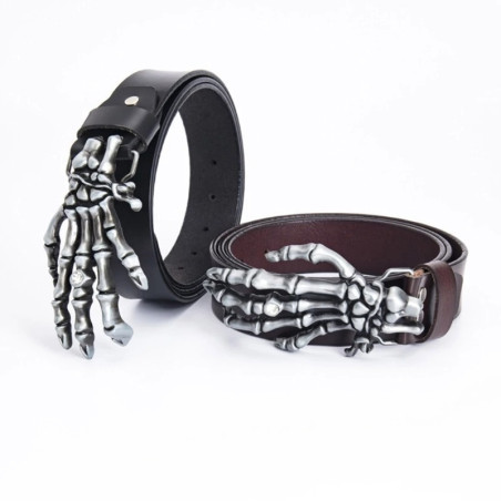 Vue complète de la Ceinture Tête de Mort Emprise Squeletique