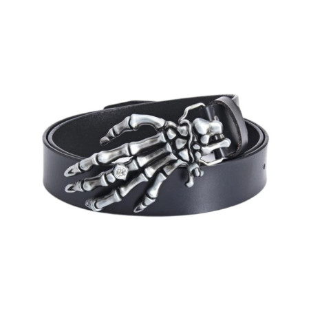 Ceinture Tête de Mort Emprise Squeletique - couleur noir