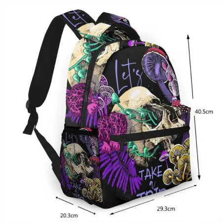Taille Sac à Dos Tête de Mort 'Trip Psychédélique'