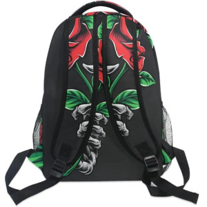 Vue arrière du Sac à Dos Rock 'Épine Roses Rouge'