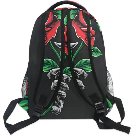 Vue arrière du Sac à Dos Rock 'Épine Roses Rouge'