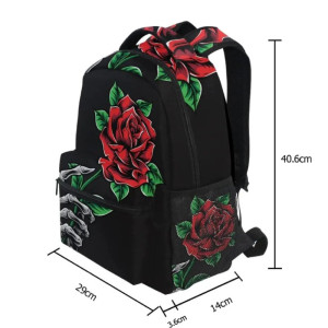 Dimensions du Sac à Dos Rock 'Épine Roses Rouge'