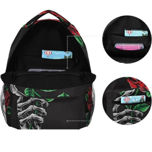 Détails du Sac à Dos Rock 'Épine Roses Rouge'
