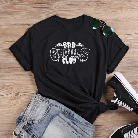 T-shirt Gothique Bad Ghouls Club - couleur noir