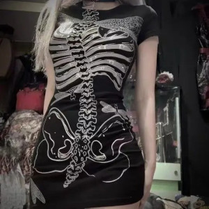 Robe Goth "Squelette Envoûtant"