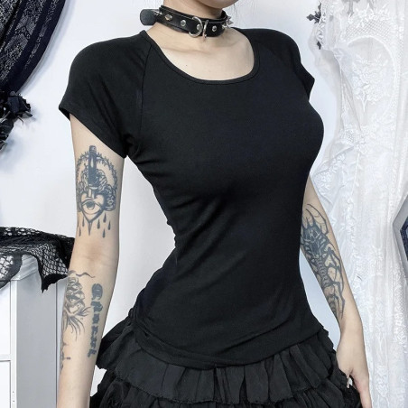 Vue face du T-shirt Gothique Ailes de l'Ange Déchut