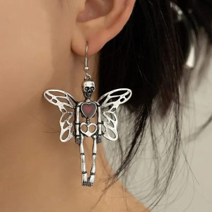 Boucles d'Oreilles Fée Gothique - Amour Squelettique | Bijoux Gothique