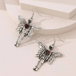 Détails des Boucles d'Oreilles Fée Gothique - Amour Squelettique