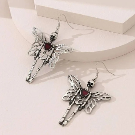 Détails des Boucles d'Oreilles Fée Gothique - Amour Squelettique