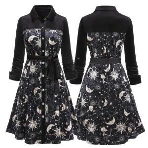 Vue complète de la Robe Gothique Solaire Nocturne