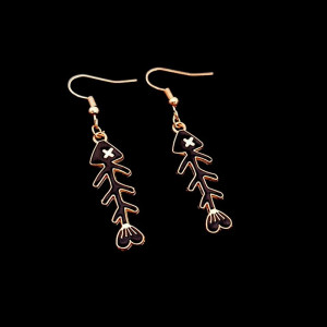 Boucles d'Oreilles Punk 'Arêtes Rebelles' - couleur noir