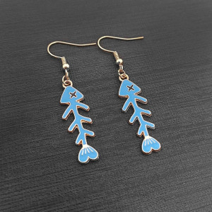 Boucles d'Oreilles Punk 'Arêtes Rebelles' - couleur bleu
