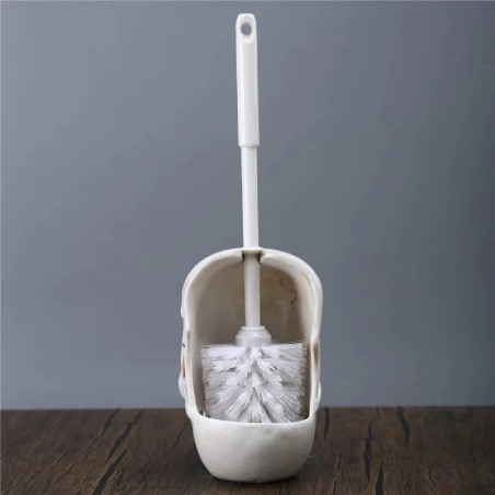 vue arrière du Porte-brosse de toilette tête de mort