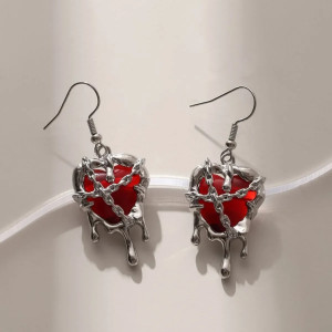 Boucles d'Oreilles Gothiques Cœur Enchaîné 'Passion Captive'