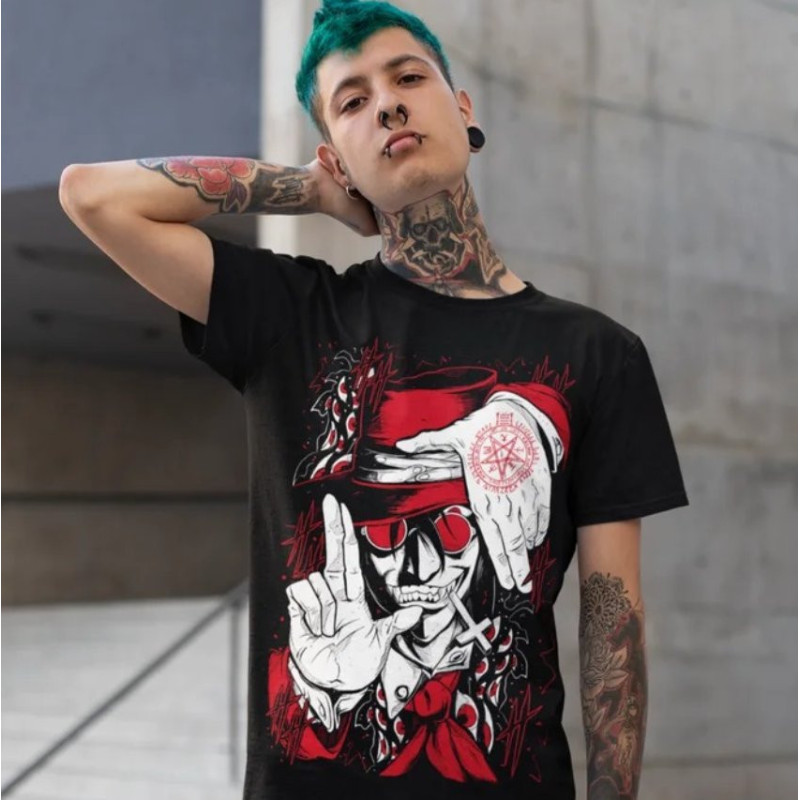 T-shirt Tête de Mort Rock Vampire Occulte Insoumis