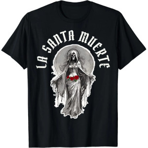 T-shirt Tête de Mort 'La Santa Muerte' – Design Mystique et Gothique
