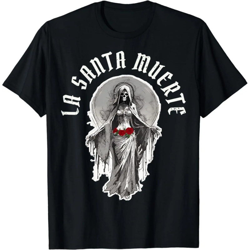 T-shirt Tête de Mort 'La Santa Muerte' – Design Mystique et Gothique