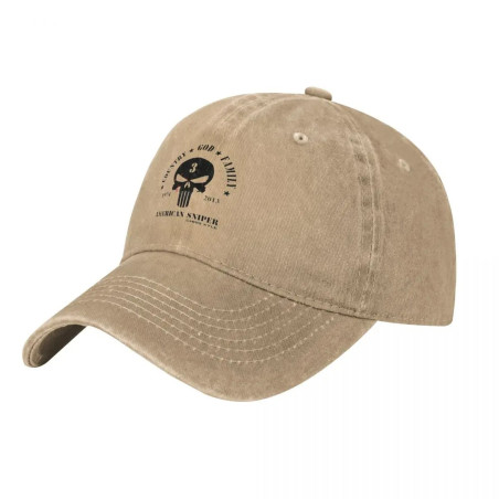 Casquette Tête de Mort Chris kyle 'Sniper Spirit'  - Couleur Camel
