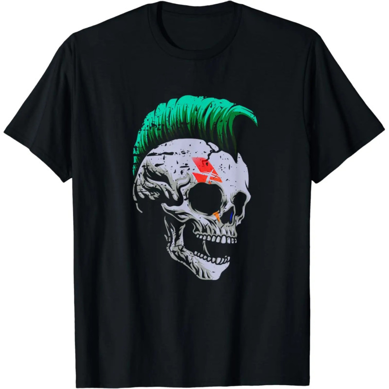 T-shirt Tête de Mort Punk 'Crête Rebelle'