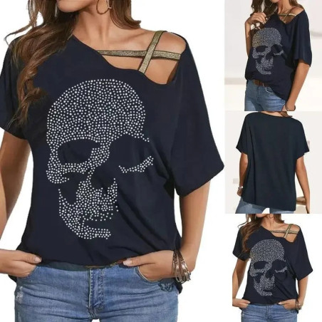 Détails du T-shirt Tête de Mort 'Éclats Rebelles'