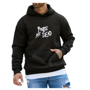 Sweat à Capuche Rock Punks Not Dead - couleur noir