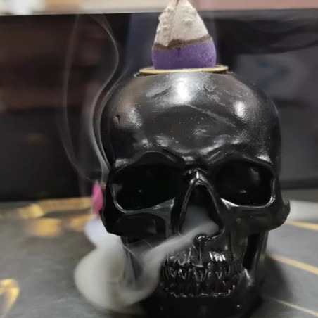 Brûleur d'Encens Crâne 'Fumée Mystique'