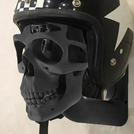 Support mural tête de mort 3D pour casque de moto
