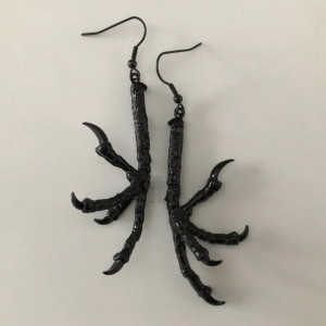 Boucles d'Oreilles Gothique 'Griffes Obscures' de corbeau