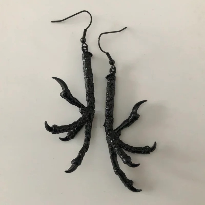 Boucles d'Oreilles Gothique 'Griffes Obscures' de corbeau