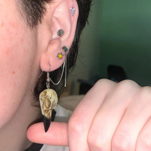 Boucles d'Oreilles Gothique Corbeau 'Clair de Lune Sombre'