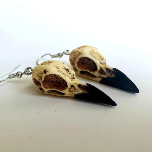 Détails des Boucles d'Oreilles Gothique Corbeau 'Clair de Lune Sombre'