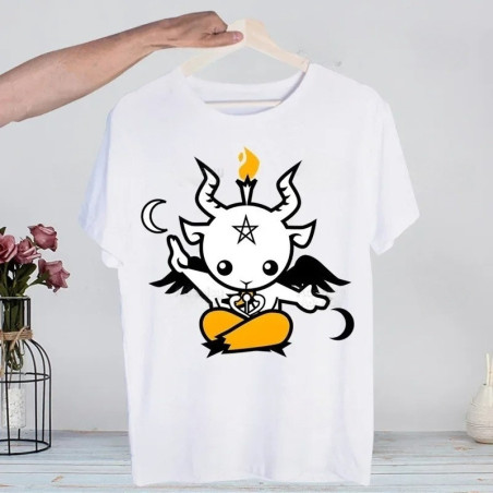 T-shirt Baphomet 'Esprit Malicieux' - couleur blanc