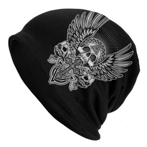 Bonnet Tête de Mort Rock 'Ailes Gothiques'