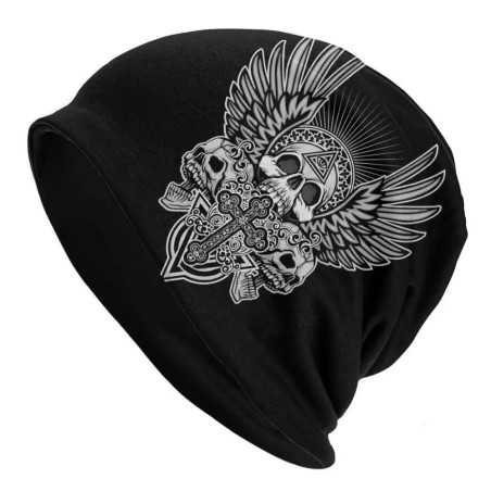 Bonnet Tête de Mort Rock 'Ailes Gothiques'