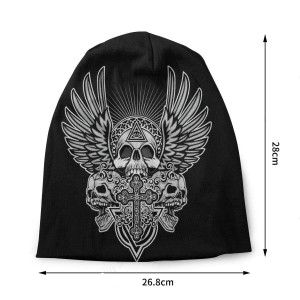 Dimensions du Bonnet Tête de Mort Rock 'Ailes Gothiques'