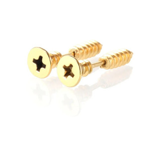Boucles d'Oreilles Punk Rock  Vis 'Éclat Rebel' couleur or