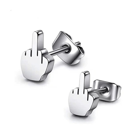 Boucles d'Oreilles Tête de Mort Punk Rock 'Esprit Rebelle'- couleur argent
