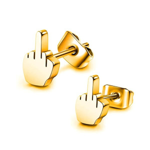 Boucles d'Oreilles Tête de Mort Punk Rock 'Esprit Rebelle' - or