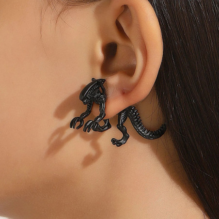 Boucles d'Oreilles Alien 'Xénomorphe Obscure'