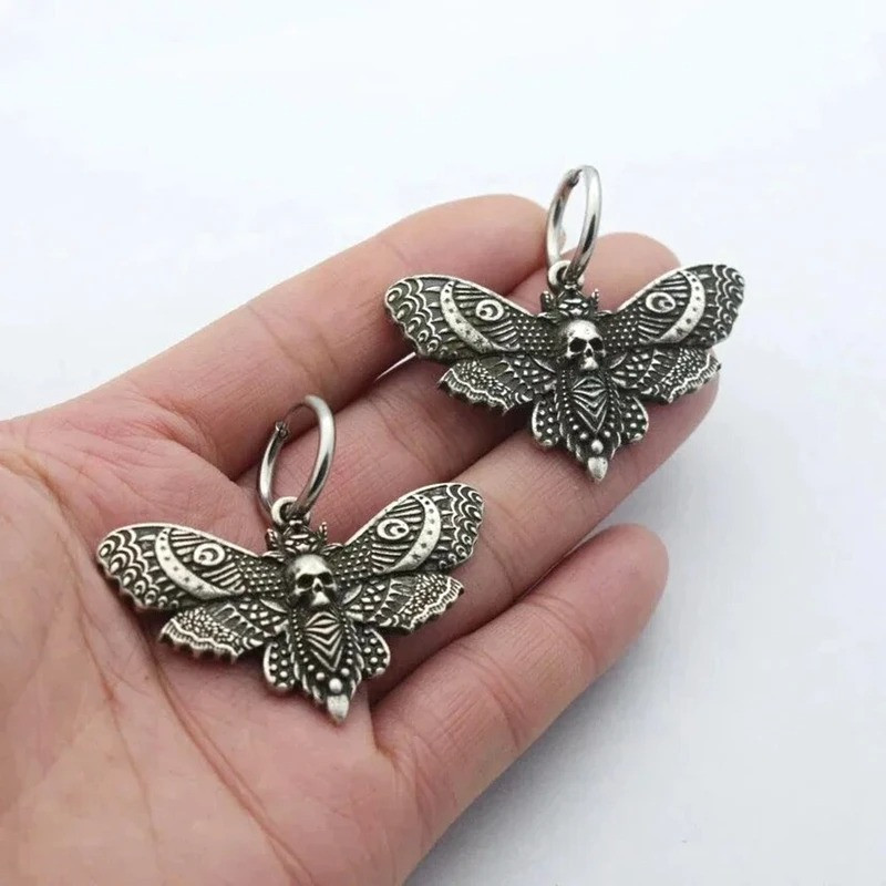 Boucles d'Oreilles Gothiques Papillon de Minuit - modèle 2
