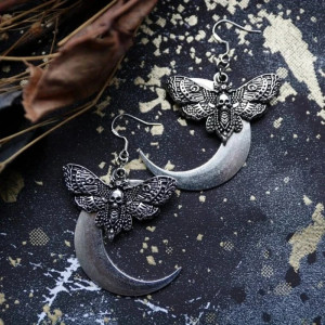 Boucles d'Oreilles Gothiques Papillon de Minuit - Modèle 1