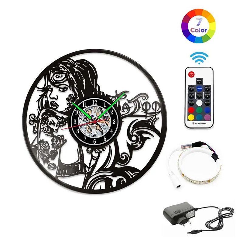 Horloge Murale LED 'Tattoo Girl' - Esprit Ink & Art