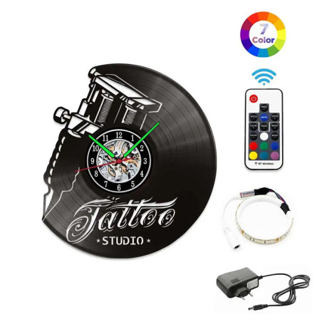 Horloge Murale LED 'Tattoo Studio' - Machine à Encrer