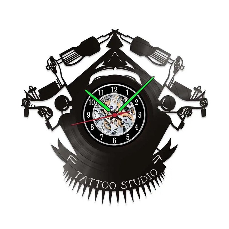 Horloge Murale 'Tattoo Studio' - Symbole & Aiguilles