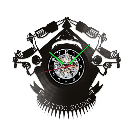 Horloge Murale 'Tattoo Studio' - Symbole & Aiguilles