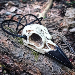 Collier Tête de Corbeau 'Sagesse des Ombres'