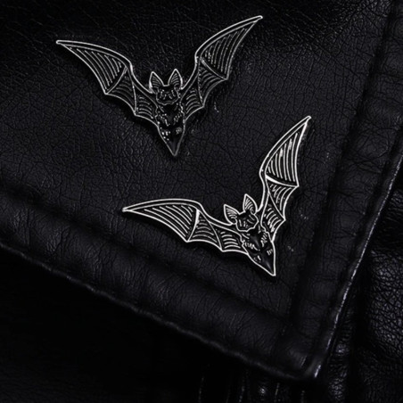 Broche Gothique Tête de Chauve-Souris 'Vol Nocturne Mystique'