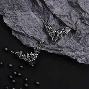 Magnifique Broche Gothique Tête de Chauve-Souris 'Vol Nocturne Mystique'