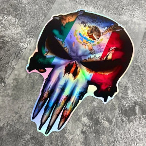 Avant Autocollant Tête de Mort Punisher Alien pour moto